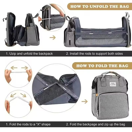 Portable Baby Bed Diaper Bag