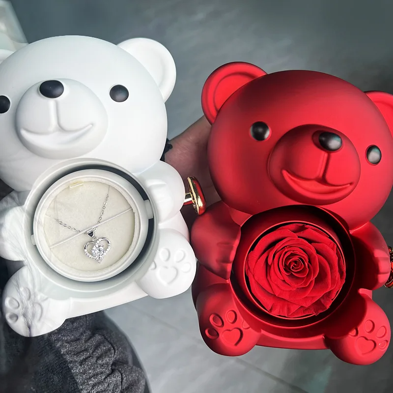 Eternal Rose Teddy Bear Jewelry Gift Box